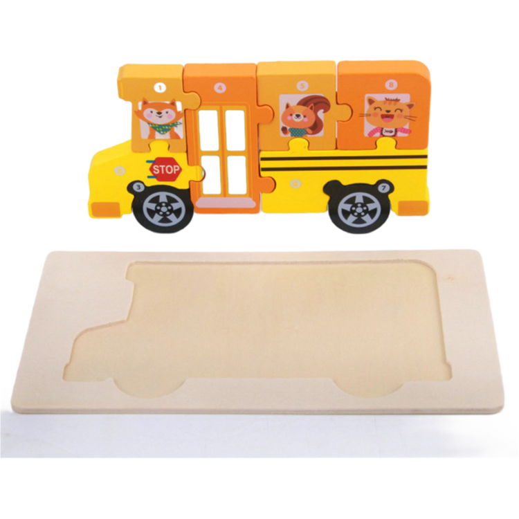 Premium Wooden 3D Puzzle Vehicle Toy for Kids - Early Learning Educational Building Blocks Z14076I