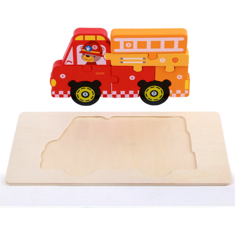 Premium Wooden 3D Puzzle Vehicle Toy for Kids - Early Learning Educational Building Blocks Z14076I