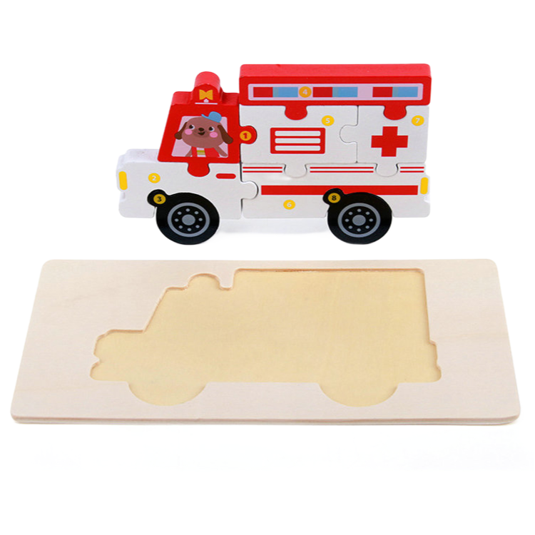 Premium Wooden 3D Puzzle Vehicle Toy for Kids - Early Learning Educational Building Blocks Z14076I