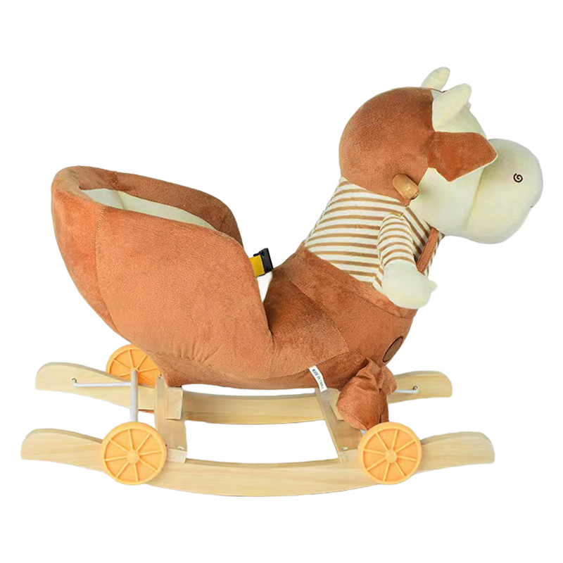 Baby Plush Wooden Rocking Horse Chair - Soft Toy for Toddlers & Kids