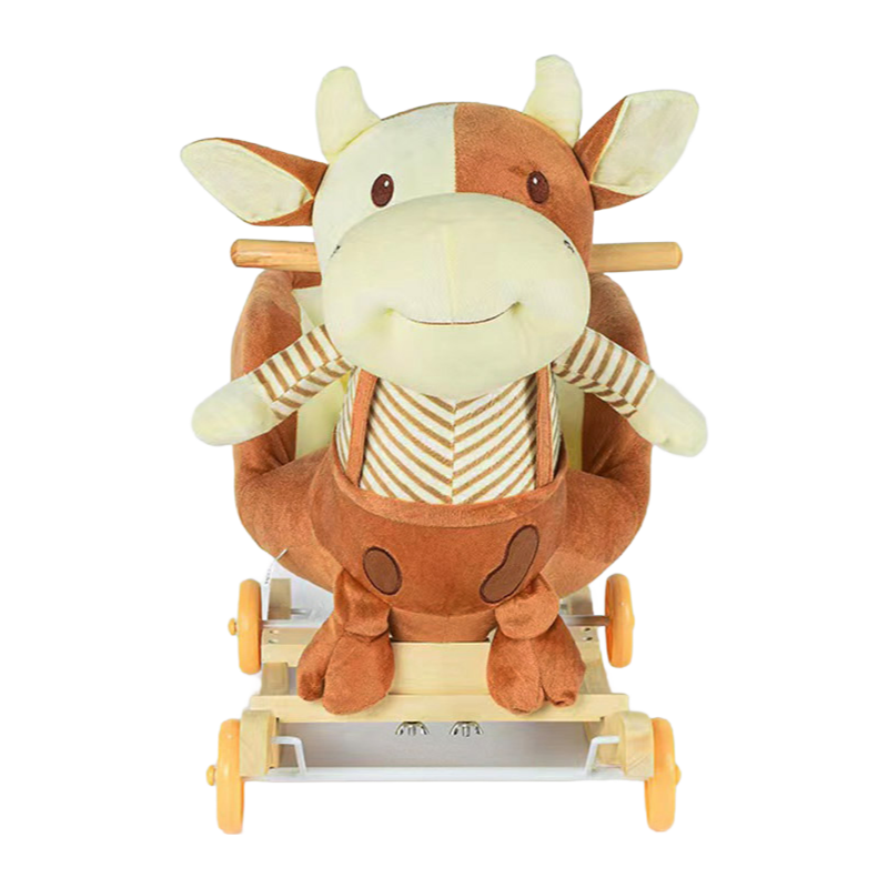 Baby Plush Wooden Rocking Horse Chair - Soft Toy for Toddlers & Kids