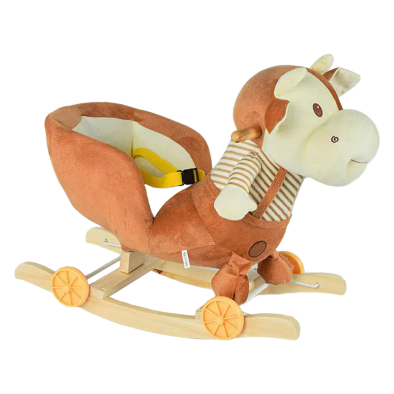 Baby Plush Wooden Rocking Horse Chair - Soft Toy for Toddlers & Kids