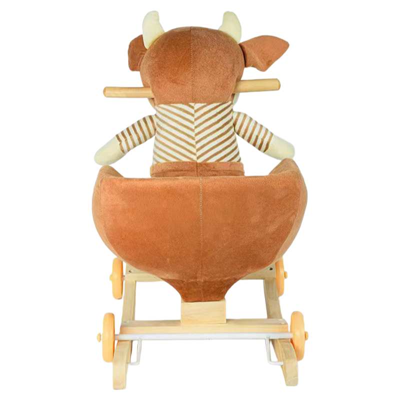Baby Plush Wooden Rocking Horse Chair - Soft Toy for Toddlers & Kids