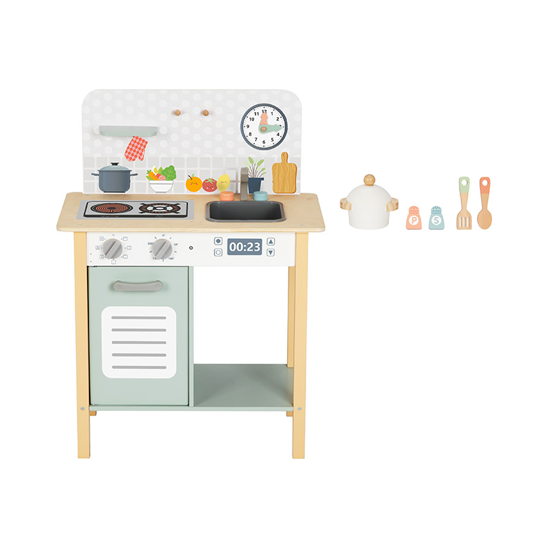 Premium Wooden Pretend Play Kitchen Toy Set - Safe Cooking & Boiling Playset for Kids