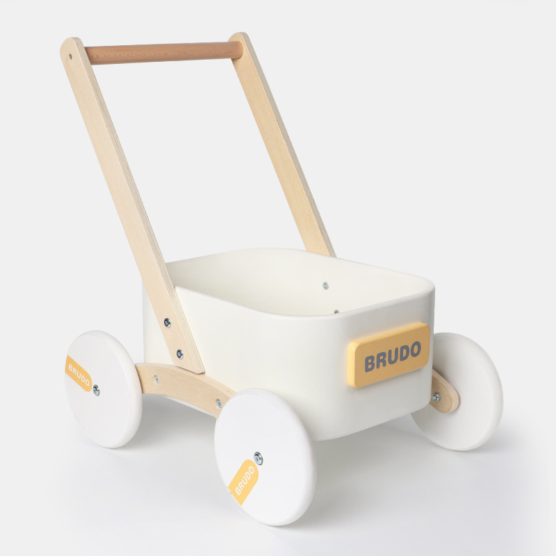 Wooden Baby Walker with Hand-Pull Function - Early Learning Walking Aid for Toddlers Under 3 Years