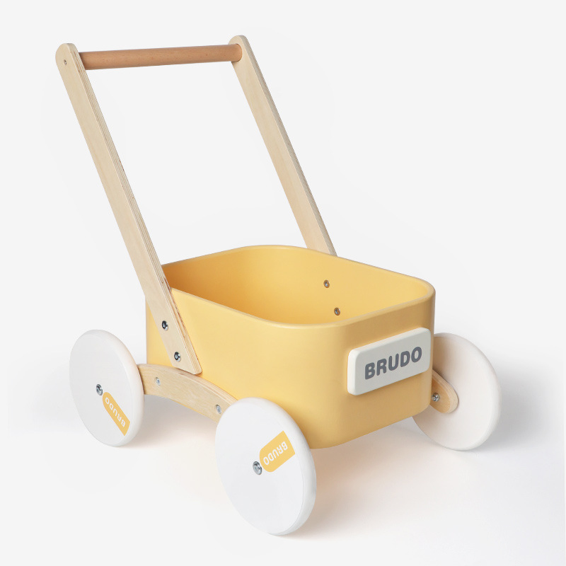 Wooden Baby Walker with Hand-Pull Function - Early Learning Walking Aid for Toddlers Under 3 Years