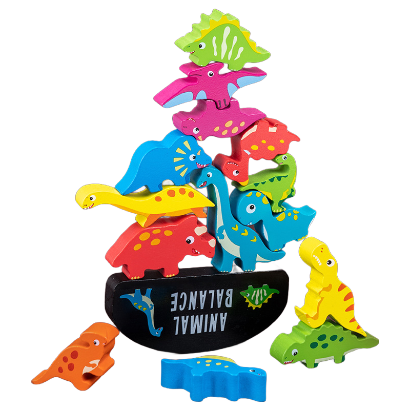 Wooden Montessori Animal Stacking Blocks - Educational Balance Toy for Kids 3-8 Years