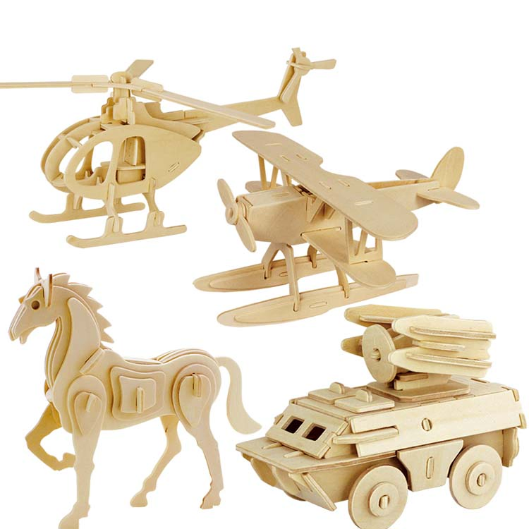 Educational Wooden 3D Puzzle Toys for Kids - Safe DIY Learning Toys for Ages 3-8