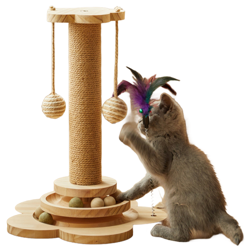 OEM/ODM Customized Wooden Cat Toys with Screen Print/Hot Stamp Options