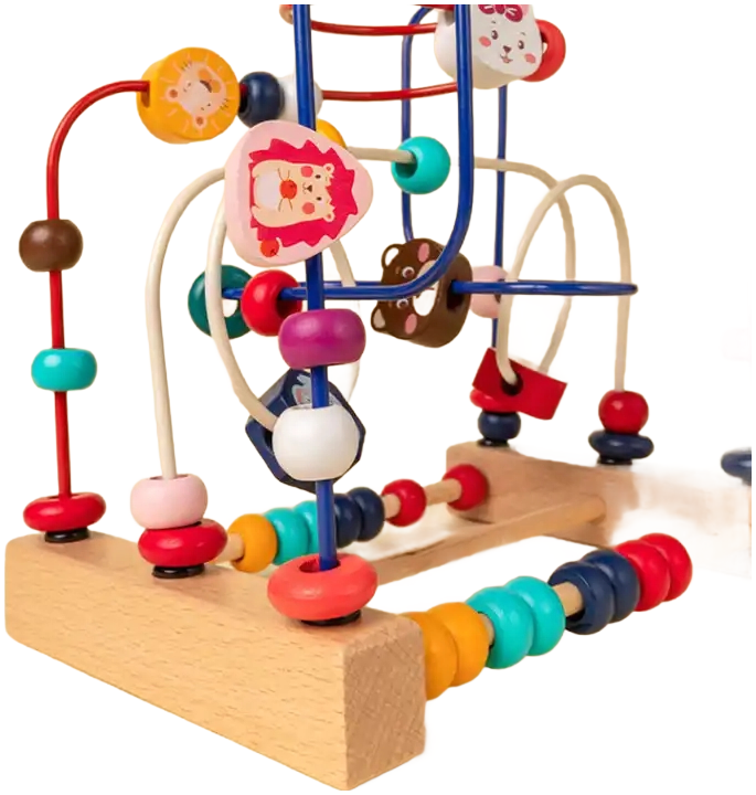 Premium Wooden Fruit Bead Maze Toy for Kids - Educational Puzzle Game for Motor Skills Development