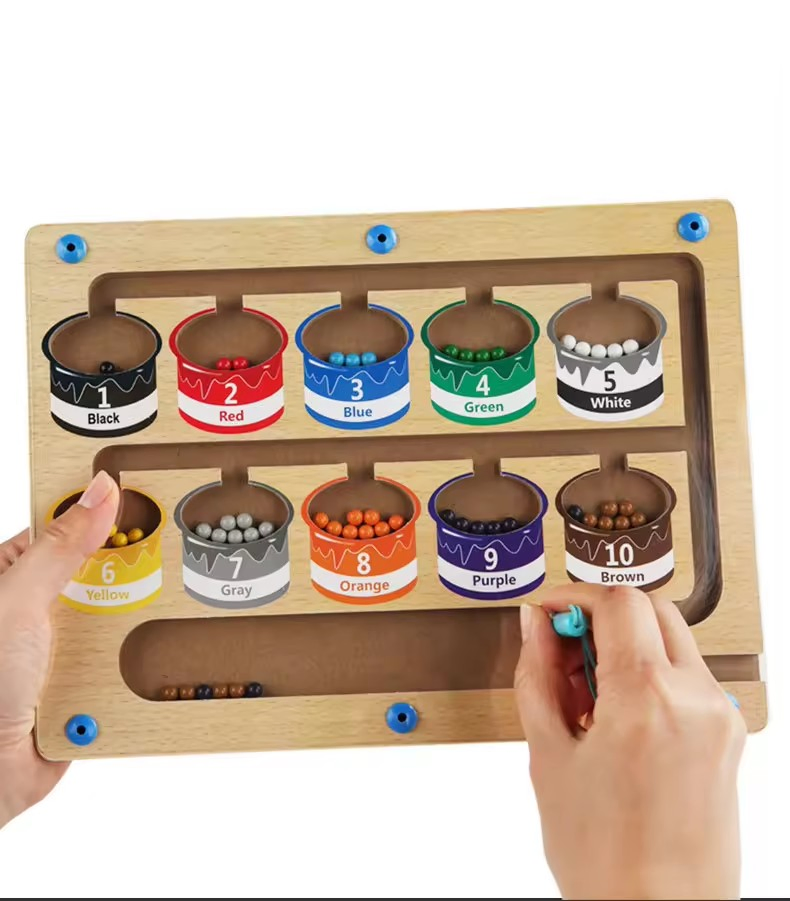 Factory Direct Wooden Train Shape Magnetic Color Classification Toy for Kids