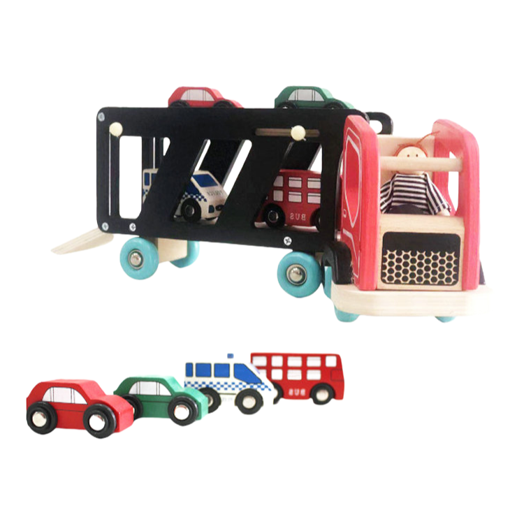 High Quality Wooden Double Deck Transport Car Toy For Kids - Safe & Educational Z04591A