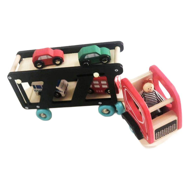 High Quality Wooden Double Deck Transport Car Toy For Kids - Safe & Educational Z04591A