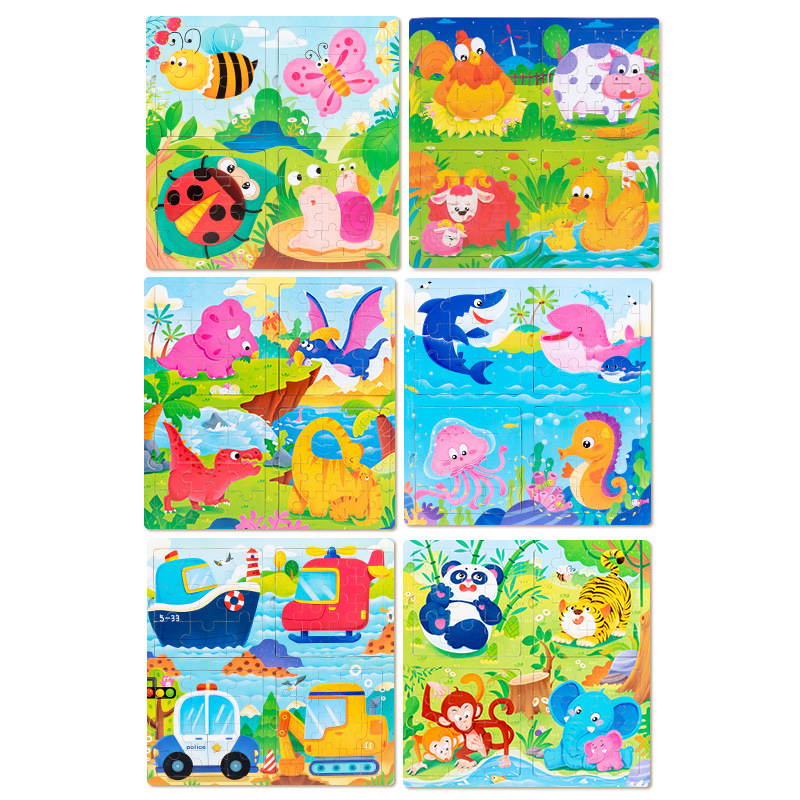 Safe Water Paint Wooden Animal Puzzle Toy for Kids Age 3+ Years Old