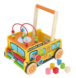 Wooden Push Pull Learning Walker Toy for Toddlers with Multiple Activities - OEM/ODM Available