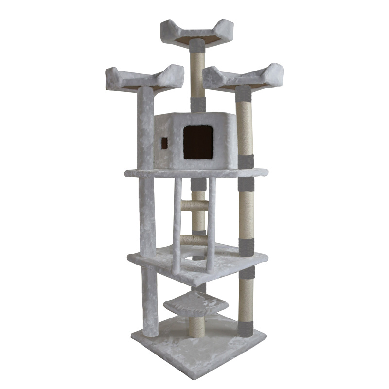 Wholesale Custom Large Cat Tree with Wood Frame and Plush Perches for Pet Stores
