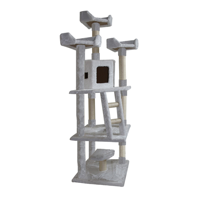 Wholesale Custom Large Cat Tree with Wood Frame and Plush Perches for Pet Stores