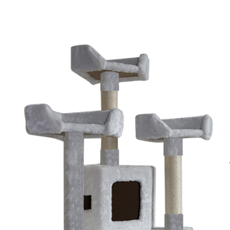 Wholesale Custom Large Cat Tree with Wood Frame and Plush Perches for Pet Stores