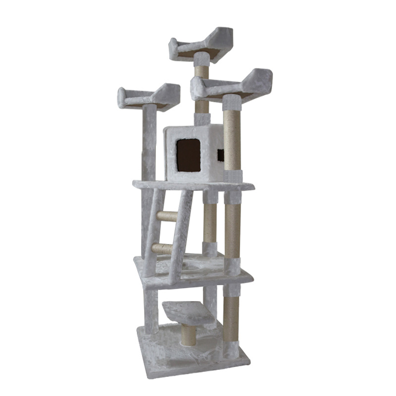 Wholesale Custom Large Cat Tree with Wood Frame and Plush Perches for Pet Stores