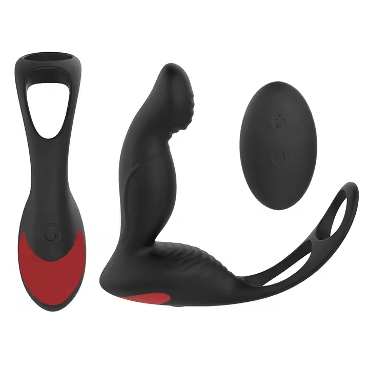 Premium Silicone Prostate Massager Cock Ring Vibrator - IPX6 Waterproof Design