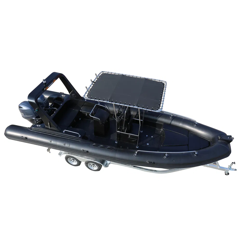 Professional Grade 7-Chamber V-Shape Fiberglass Hull RIB Boat with Yamaha Engine