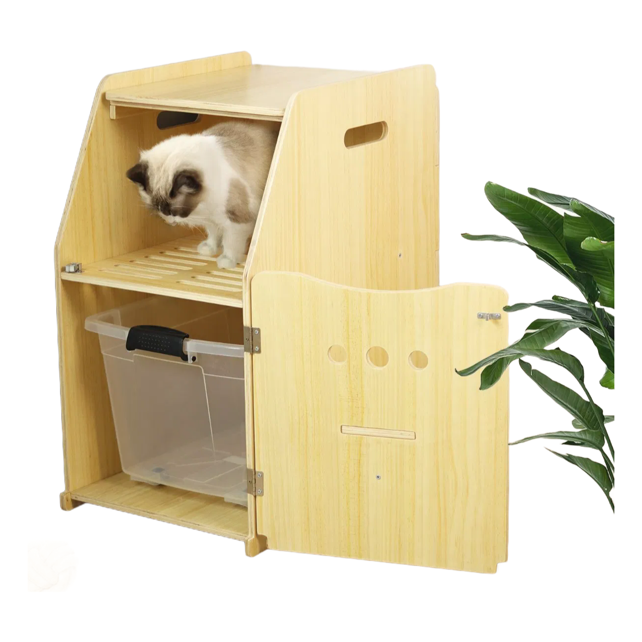 Eco-Friendly Wooden Cat Toilet Box Medium Size - Factory Direct Supply