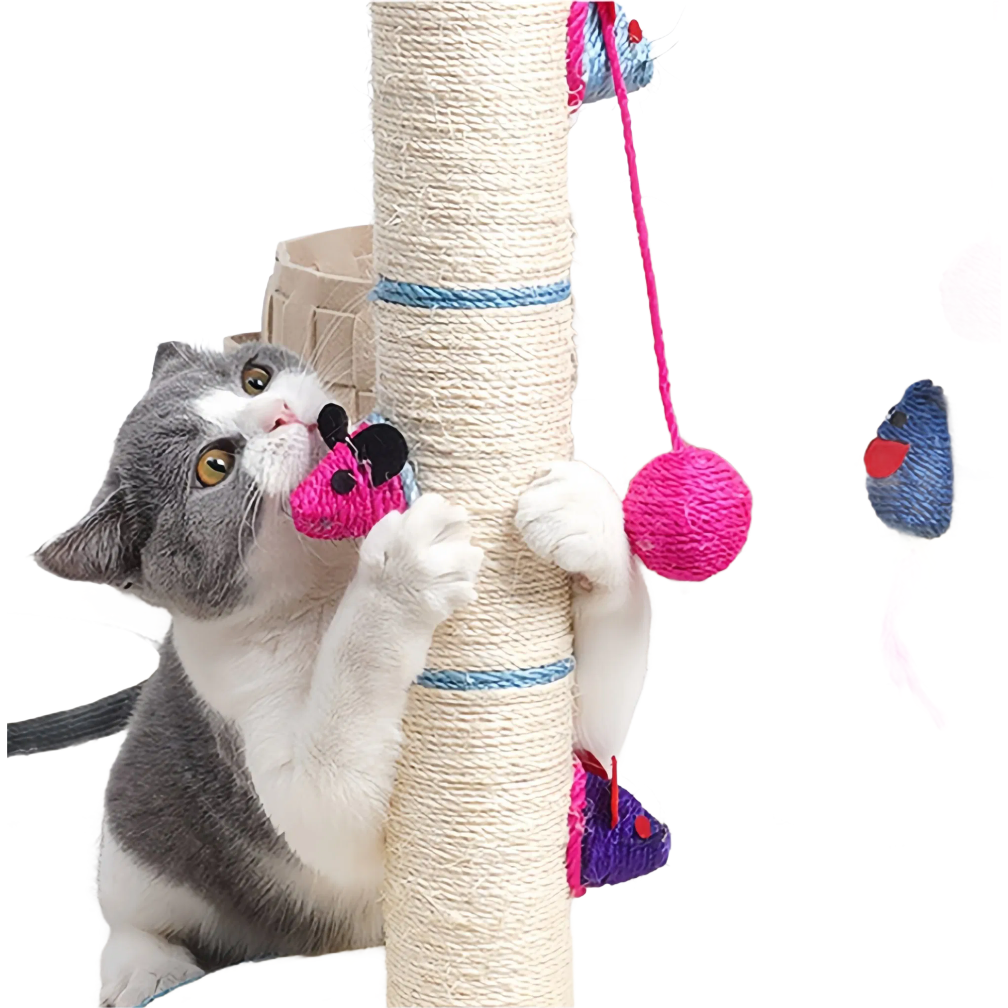 Multi-Level Cat Tree with Scratching Posts, Plush Perches and Hanging Toys for Indoor Cats