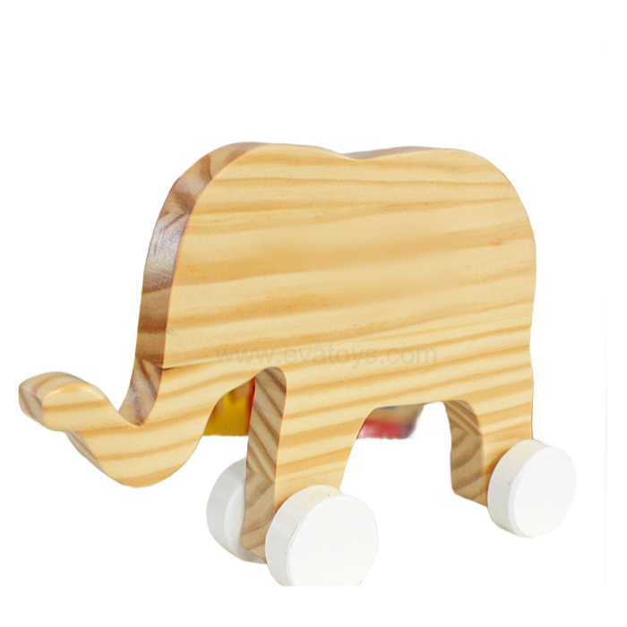 Premium Wooden Elephant Toy W05B150 - Safe & Educational Animal Toy for Kids