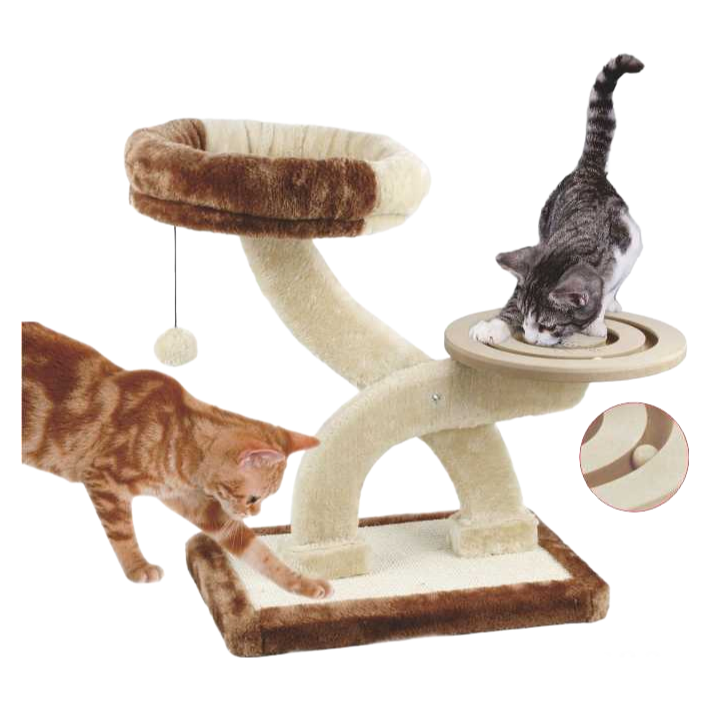 Premium Cat Scratching Tree with Thick Stripe Fabric - 2015 Cat Toy (Model YS83282)