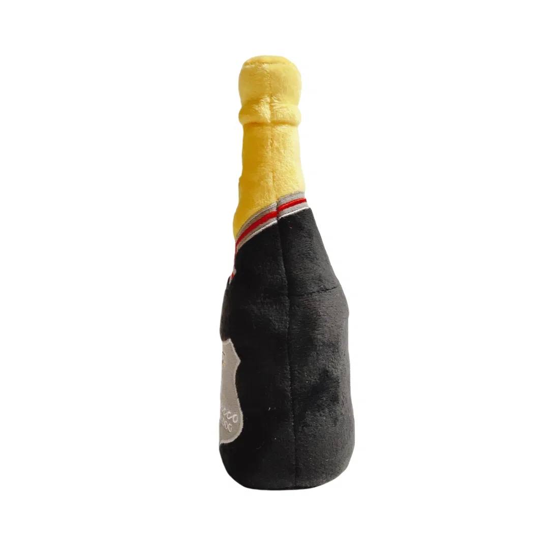 Custom Squeaky Beer Bottle Plush Dog Toy - YD-KK002 Velboa Fabric Pet Chew Toy with Squeaker
