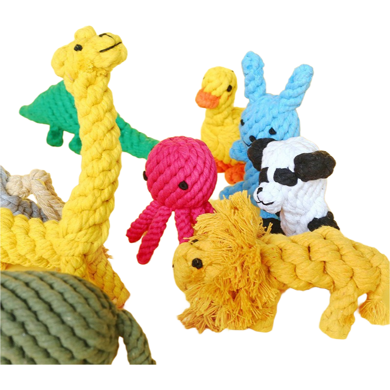 Durable Cotton Rope Dog Chew Toy for Dental Health - Bite-Resistant Knot Ball for Small & Large Dogs