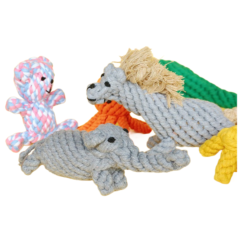 Durable Cotton Rope Dog Chew Toy for Dental Health - Bite-Resistant Knot Ball for Small & Large Dogs