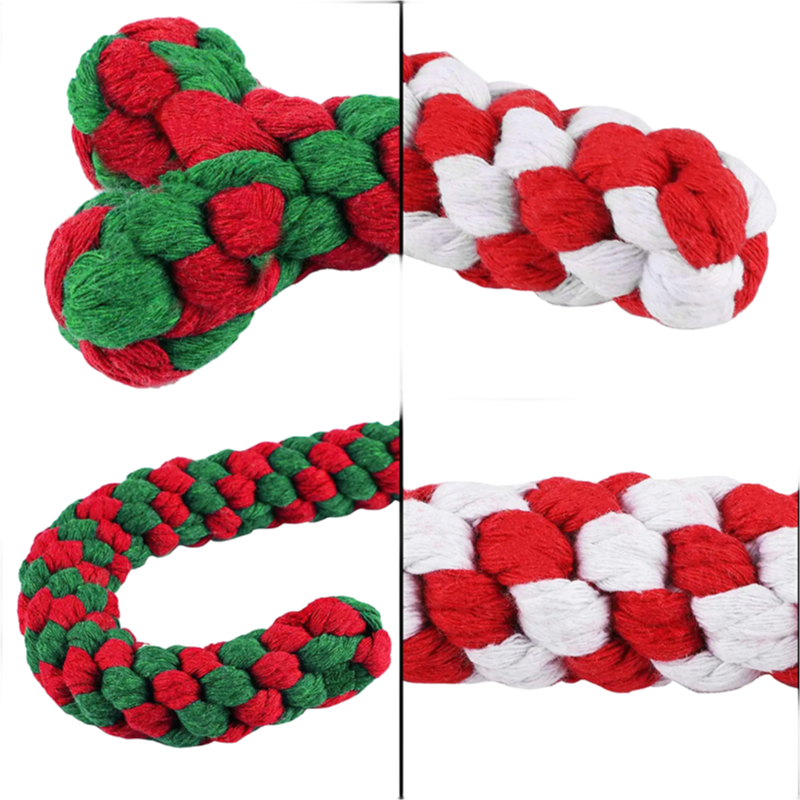 Christmas Crochet Dog Chew Toy with Squeaker - Snowman Style Pet Chew Toy for Small Dogs