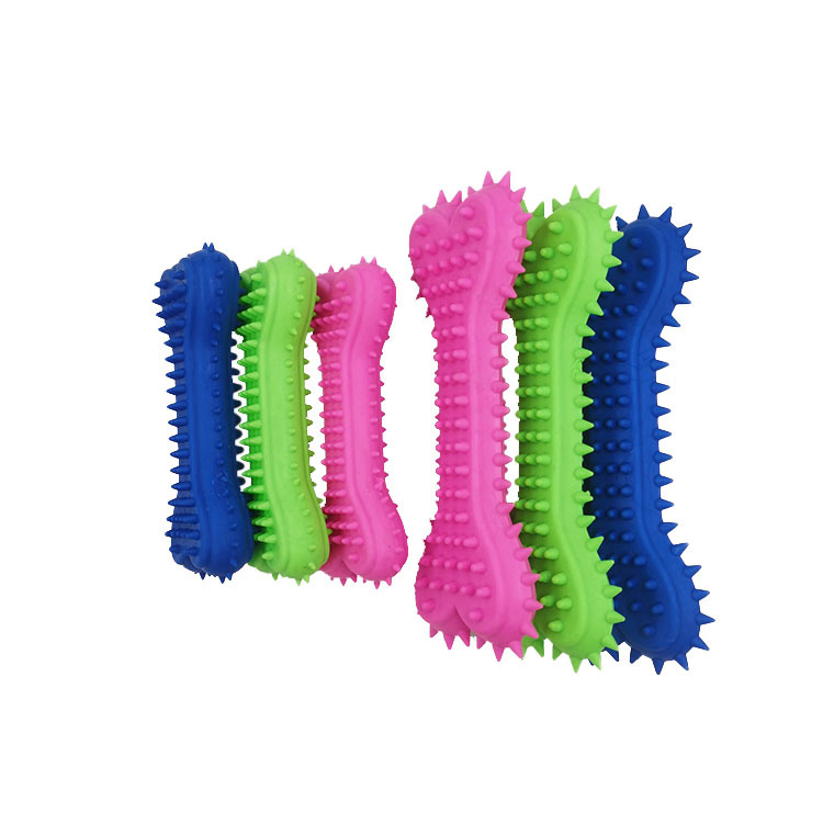 TPR Rubber Squeaky Dog Chew Toys - Durable Donut Bone Fetch Balls for Puppies & Aggressive Chewers
