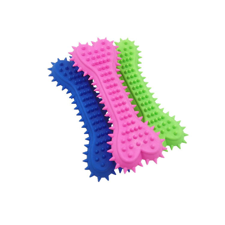 TPR Rubber Squeaky Dog Chew Toys - Durable Donut Bone Fetch Balls for Puppies & Aggressive Chewers