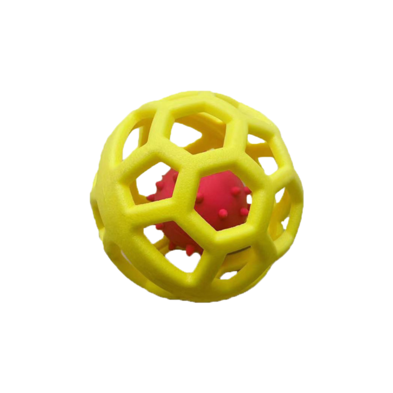 Natural Rubber Interactive Dog Chew Toy - Durable Pet Ball for Play & Teeth Cleaning