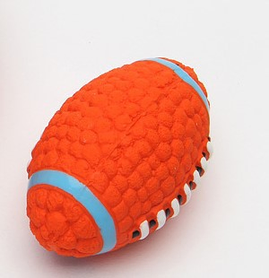 Factory Supply Durable Latex Dog Chew Toys - Rugby/Volleyball/Tennis Ball Design