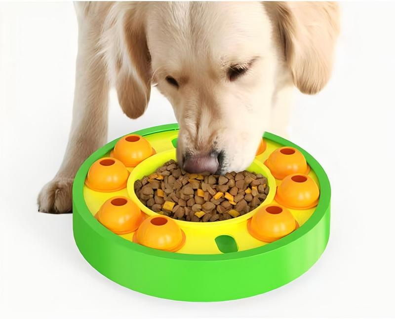 Customizable ABS+PP Pet Food Puzzle Toy with 8 Granaries - IQ Boosting Game for Pets