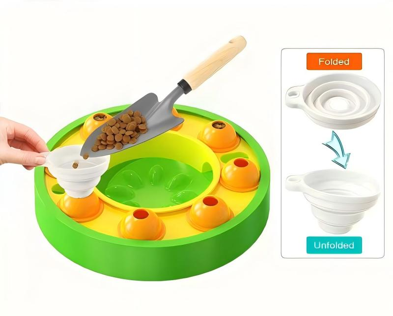 Customizable ABS+PP Pet Food Puzzle Toy with 8 Granaries - IQ Boosting Game for Pets