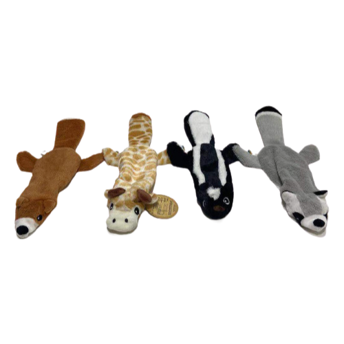 Premium Plush Dog Toys with Squeakers - 18 Inch Fox Raccoon Squirrel Design for Medium Dogs