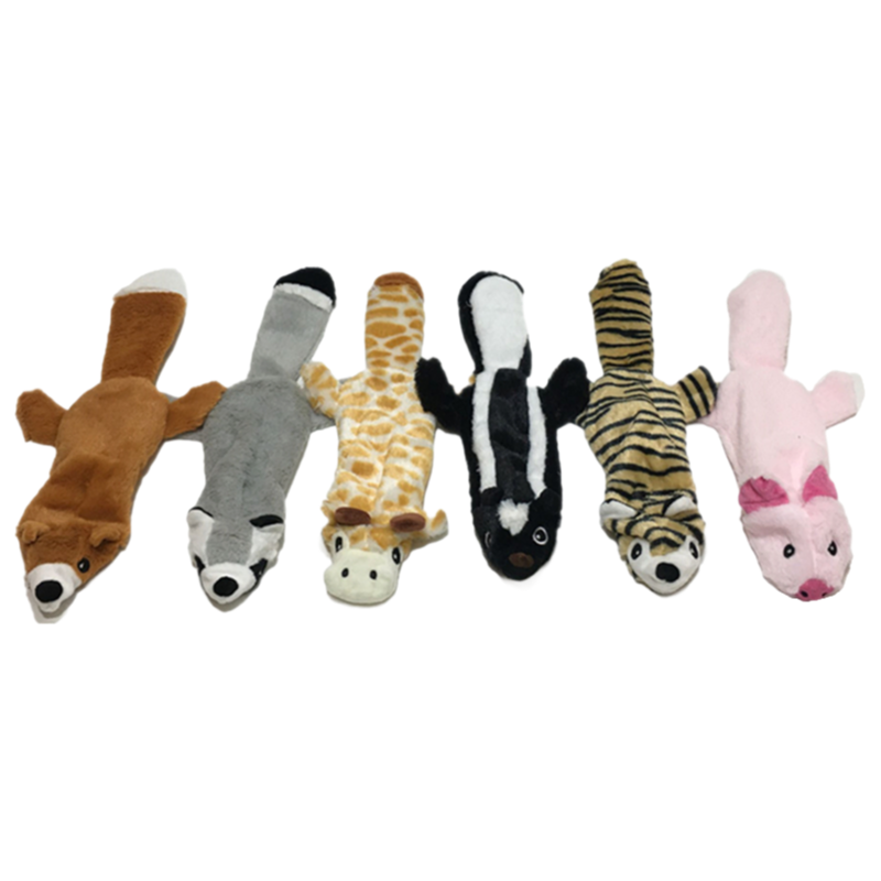 Premium Plush Dog Toys with Squeakers - 18 Inch Fox Raccoon Squirrel Design for Medium Dogs