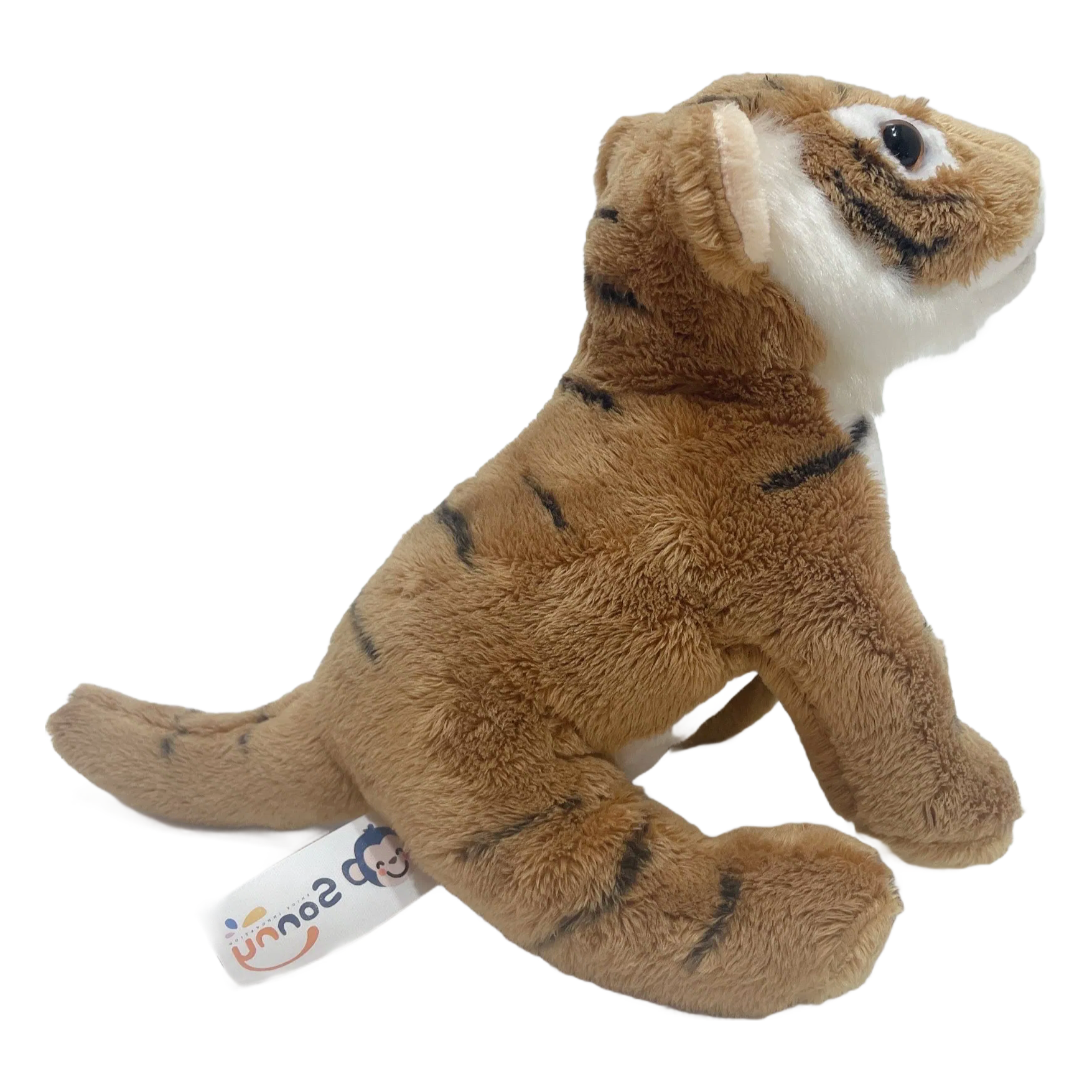 Eco-Friendly Lifelike Tiger Plush Toy 17cm - Soft Polyester Stuffed Animal for Kids