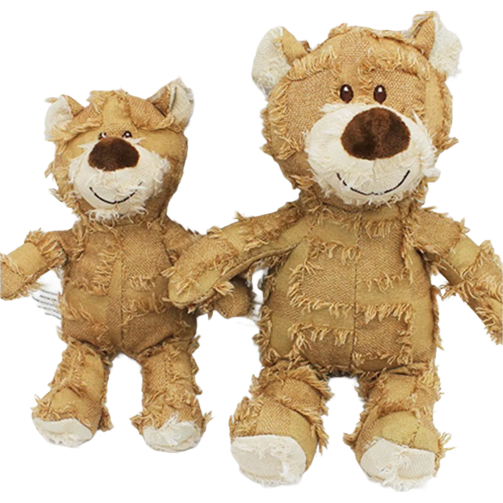 Indestructible Robust Bear Dog Toy for Heavy Chewers - Durable Plush Squeaky Pet Toy