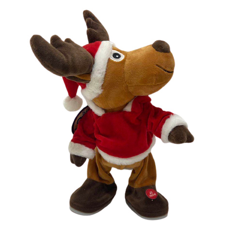 2022 New Christmas Singing Dancing Reindeer Plush Stuffed Animal Toy with BSCI Certification
