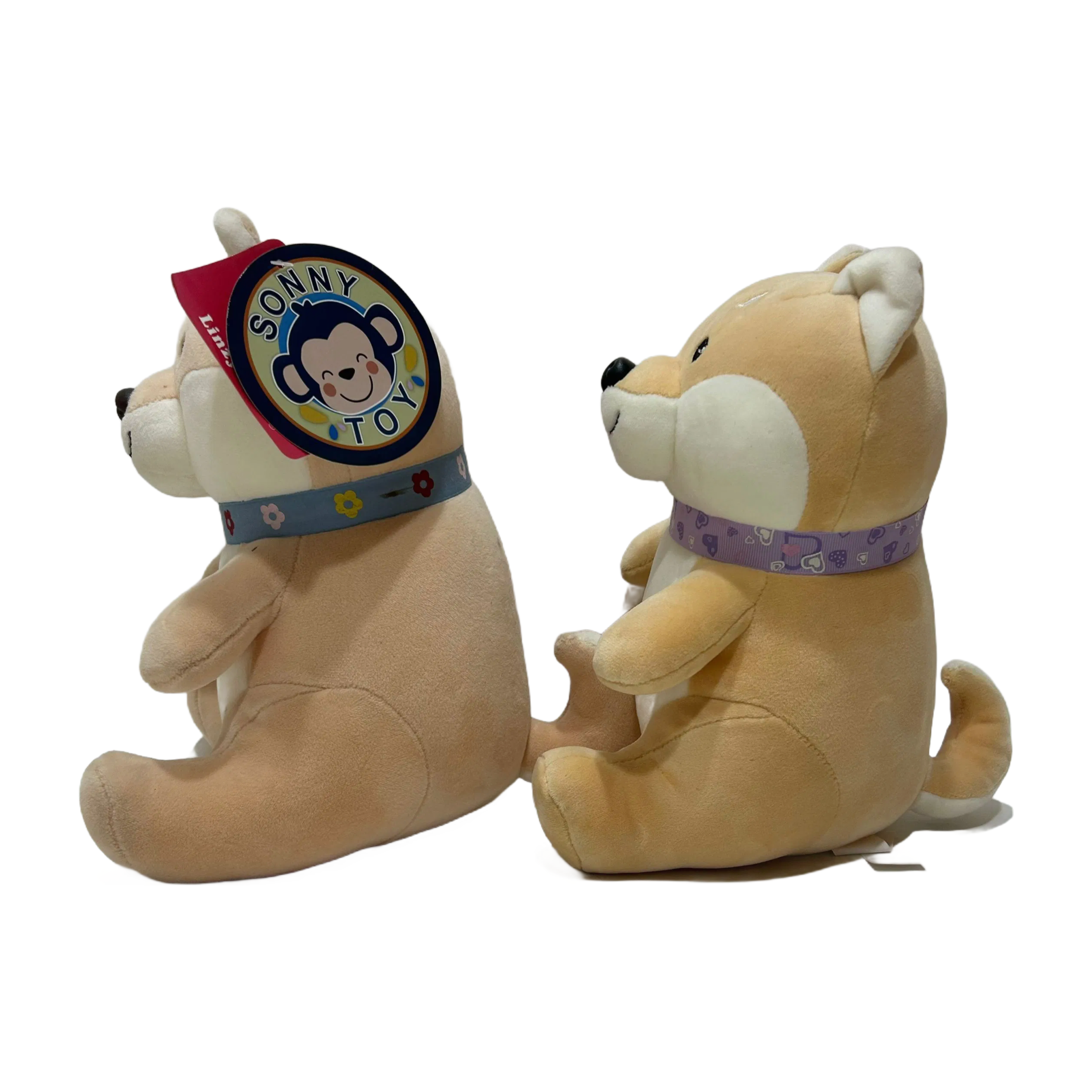 Premium Super Soft Cream-Colored Shiba Inu Plush Toy for Kids and Adults - 2 Assorted Stuffed Dog Collection