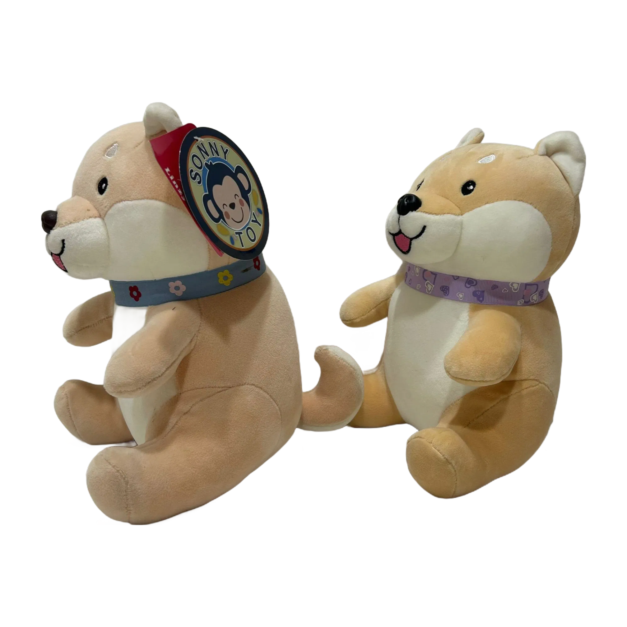 Premium Super Soft Cream-Colored Shiba Inu Plush Toy for Kids and Adults - 2 Assorted Stuffed Dog Collection