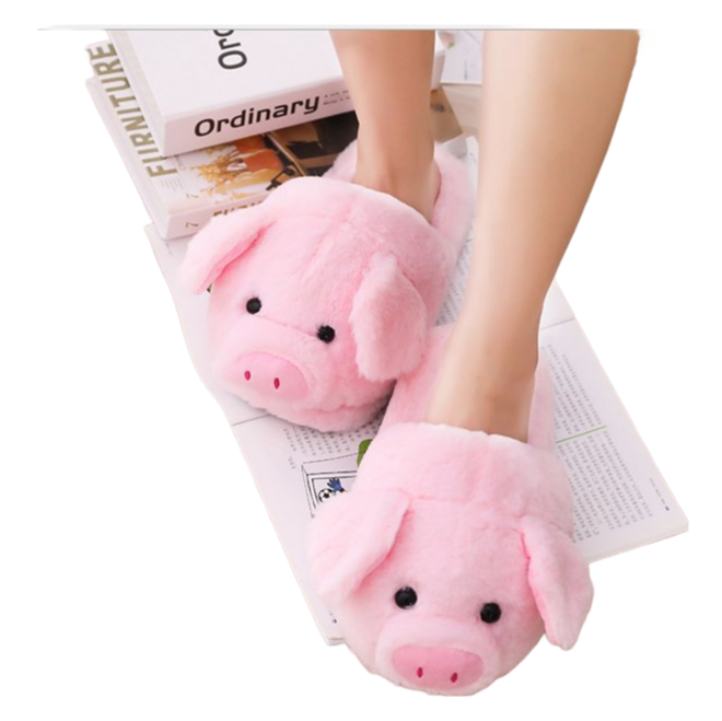 Soft Plush Animal Slipper Toy - Cute Pig & Lamb Footwear for Kids and Adults