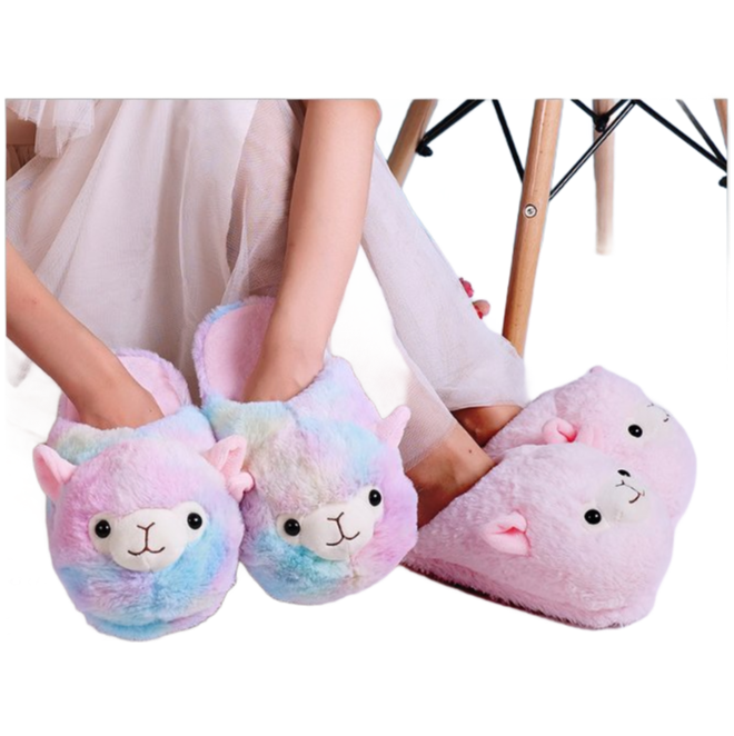 Soft Plush Animal Slipper Toy - Cute Pig & Lamb Footwear for Kids and Adults