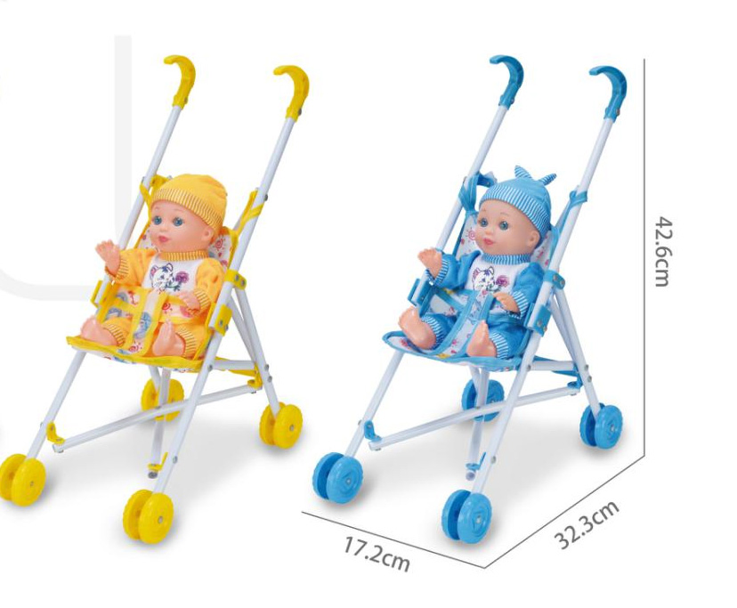10 Inch Interactive Baby Doll with Toy Car | Open/Close Eye Plastic Toy for Kids
