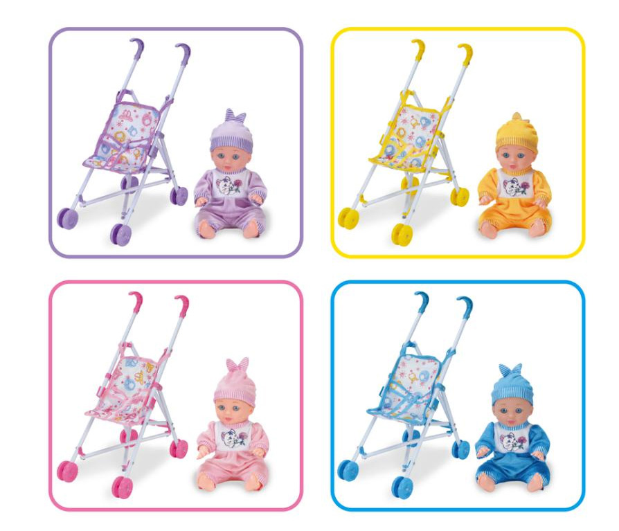 10 Inch Interactive Baby Doll with Toy Car | Open/Close Eye Plastic Toy for Kids